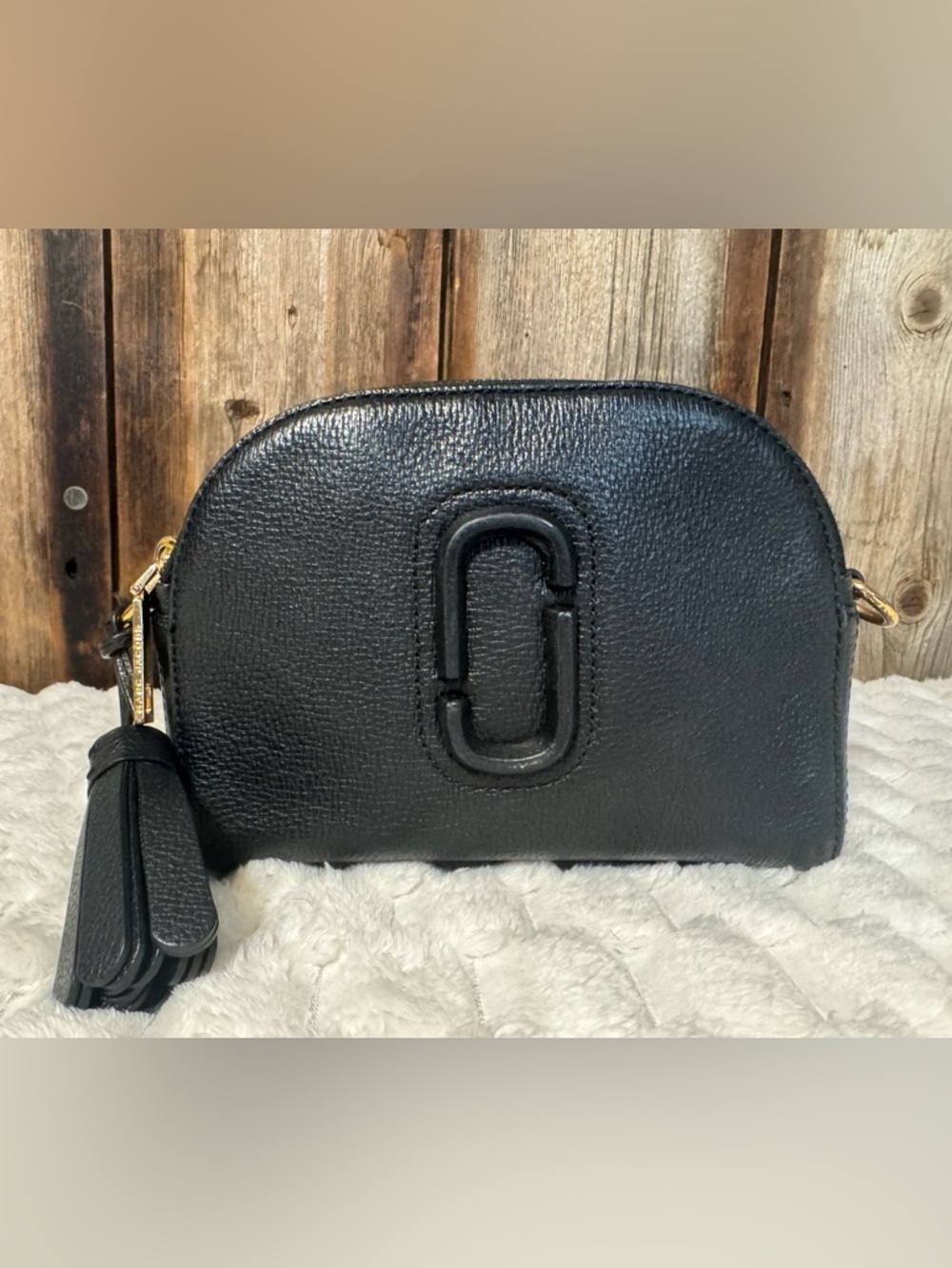 Marc Jacobs Shutter Crossbody Bag Black Leather with Tassel